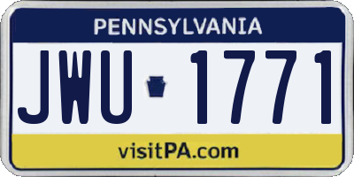 PA license plate JWU1771