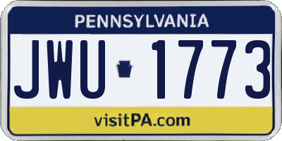 PA license plate JWU1773