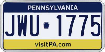 PA license plate JWU1775