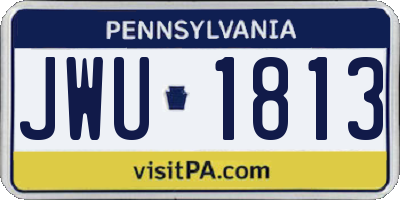 PA license plate JWU1813