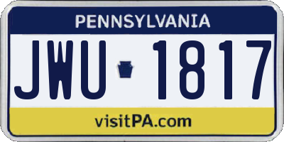 PA license plate JWU1817