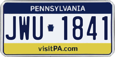 PA license plate JWU1841