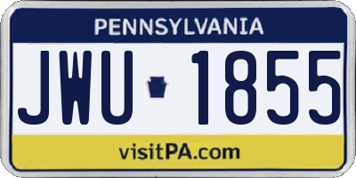 PA license plate JWU1855