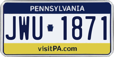 PA license plate JWU1871