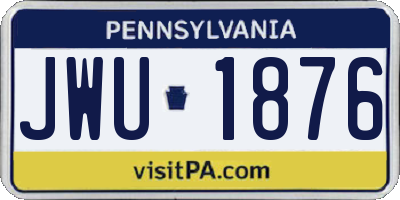 PA license plate JWU1876