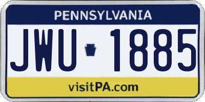 PA license plate JWU1885