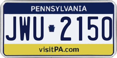 PA license plate JWU2150