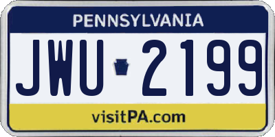 PA license plate JWU2199
