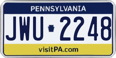 PA license plate JWU2248