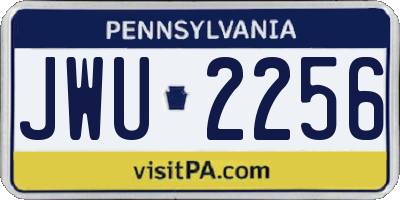 PA license plate JWU2256