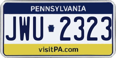 PA license plate JWU2323