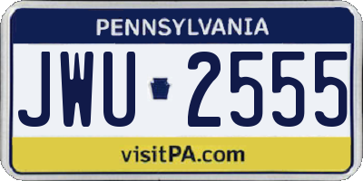 PA license plate JWU2555