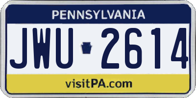 PA license plate JWU2614
