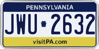 PA license plate JWU2632