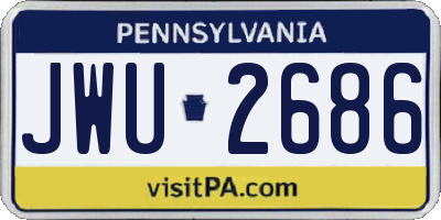 PA license plate JWU2686