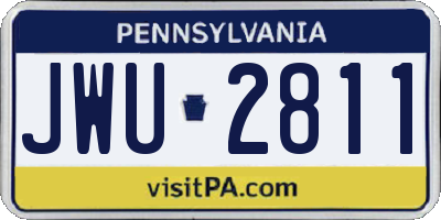 PA license plate JWU2811