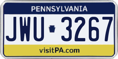 PA license plate JWU3267