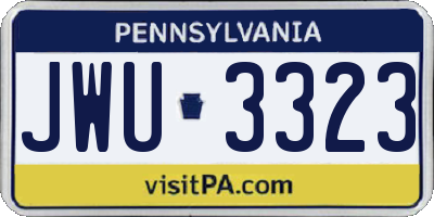 PA license plate JWU3323