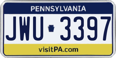 PA license plate JWU3397
