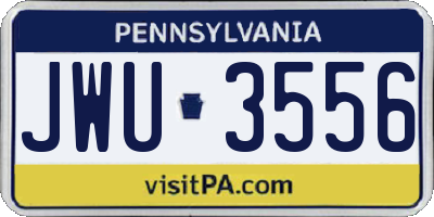 PA license plate JWU3556
