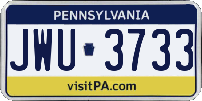 PA license plate JWU3733