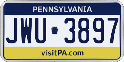 PA license plate JWU3897