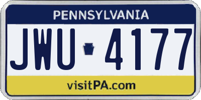 PA license plate JWU4177