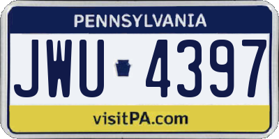 PA license plate JWU4397