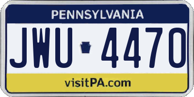 PA license plate JWU4470