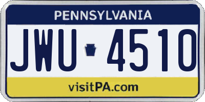 PA license plate JWU4510