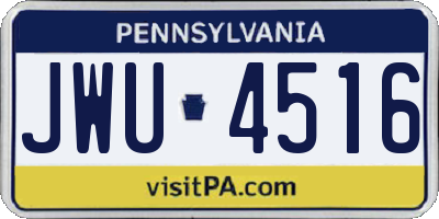 PA license plate JWU4516