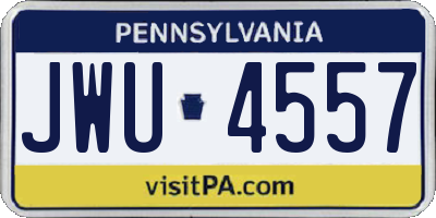 PA license plate JWU4557