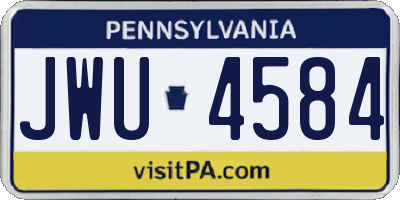PA license plate JWU4584