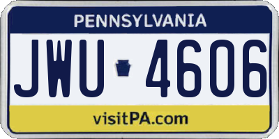 PA license plate JWU4606