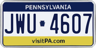 PA license plate JWU4607