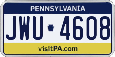 PA license plate JWU4608