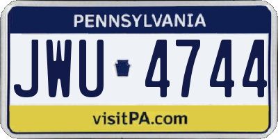 PA license plate JWU4744