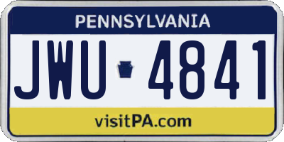 PA license plate JWU4841