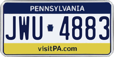 PA license plate JWU4883