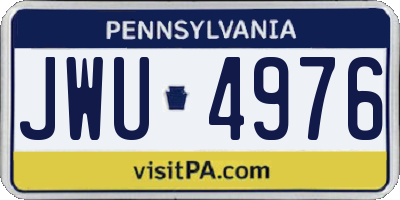 PA license plate JWU4976