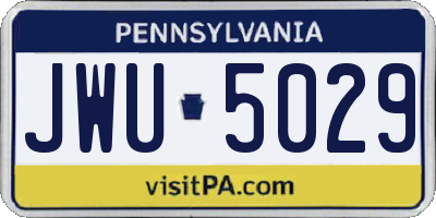 PA license plate JWU5029