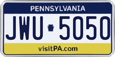 PA license plate JWU5050