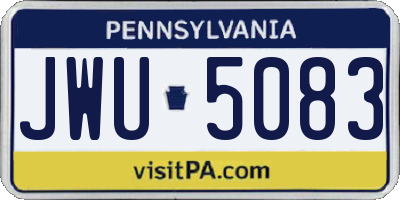 PA license plate JWU5083