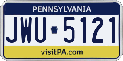 PA license plate JWU5121