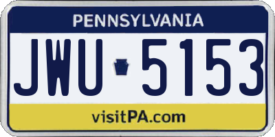 PA license plate JWU5153
