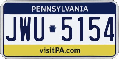 PA license plate JWU5154
