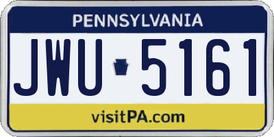 PA license plate JWU5161