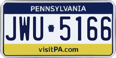 PA license plate JWU5166