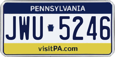 PA license plate JWU5246