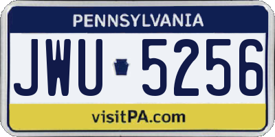 PA license plate JWU5256